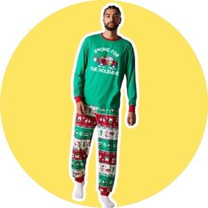 Fammy Jammies // Unisex Adult // 2 Piece Pajama Set // Gnome for the Holidays